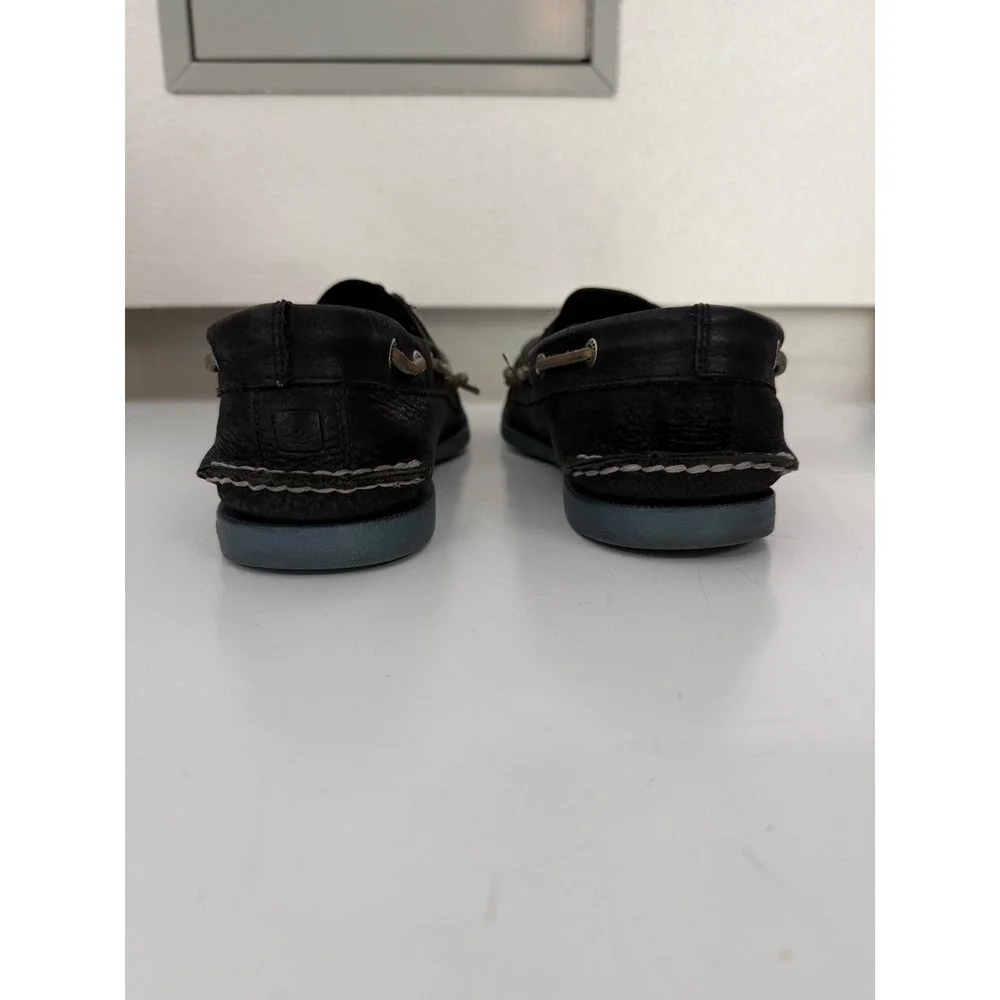 Sperry Top-Sider Mens 12 M Leather Boat Shoes Navy Black Loafers Casual